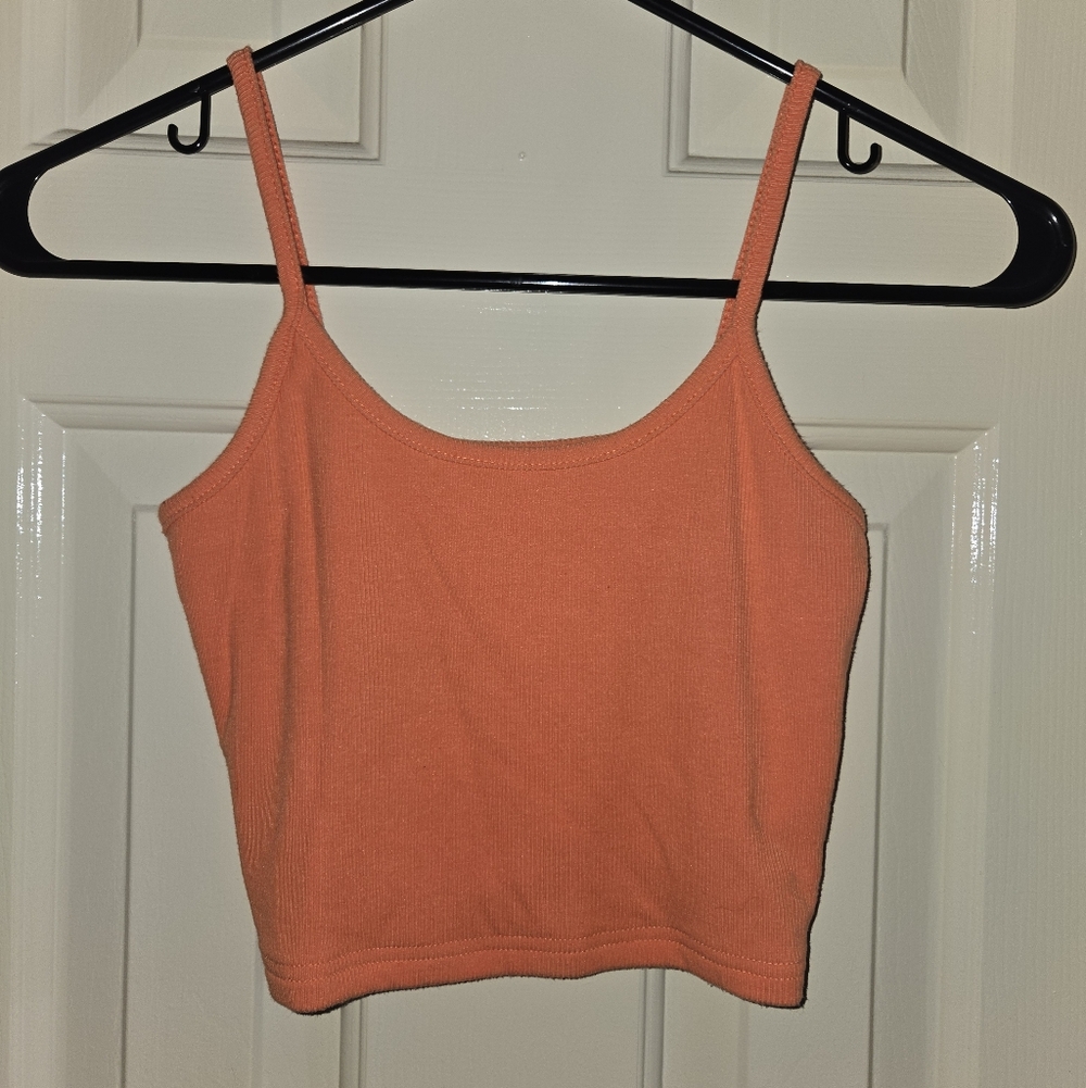 Orange Cropped Tank Top